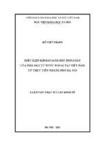Điều kiện kinh doanh bất động sản của nhà đầu tư nước ngoài tại việt nam từ thực tiễn thành phố hà nội 