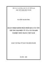 Hoàn thiện kênh phân phối qua các sàn thương mại điện tử của các doanh nghiệp thời trang việt nam