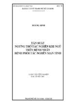 Tần suất ngưng thở tắc nghẽn khi ngủ trên bệnh nhân bệnh phổi tắc nghẽn mạn tính