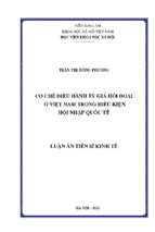 Cơ chế điều hành tỷ giá hối đoái ở việt nam trong điều kiện hội nhập quốc tế