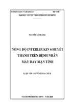 Nồng độ interleukin 6 huyết thanh trên bệnh nhân mày đay mạn tính