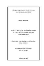 Quản lý nhà nước về đất lâm nghiệp từ thực tiễn huyện bắc trà my, tỉnh quảng nam