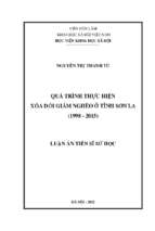 Quá trình thực hiện xóa đói giảm nghèo ở tỉnh sơn la (1998 2015)