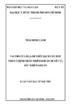 Vai trò của hla dr trên bạch cầu đơn nhân ở bệnh nhân nhiễm khuẩn huyết và sốc nhiễm khuẩn