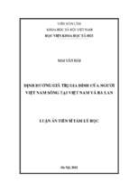 Định hướng giá trị gia đình của người việt nam sống tại việt nam và ba lan