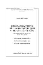 Khảo sát giá trị của siêu âm trong xác định vị trí gây tê tủy sống