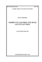 Nghiên cứu giải phẫu ứng dụng gân cơ gan chân