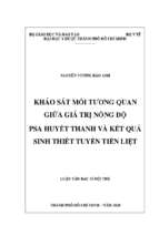 Khảo sát mối tương quan giữa giá trị nồng độ psa huyết thanh và kết quả sinh thiết tuyến tiền liệt (2)