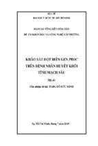 Khảo sát đột biến gen proc trên bệnh nhân huyết khối tĩnh mạch sâu