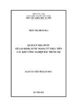 Quản lý nhà nước về lao động nước ngoài từ thực tiễn các khu công nghiệp bắc trung bộ