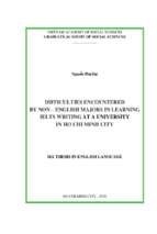 Difficulties encountered by non – english majors in learning ielts writing at a university in ho chi minh city