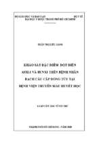 Kh o sát đ c đi m đột biến asxl1 và runx1 tr n b nh nh n bạch cầu c p d ng tủy tại b nh vi n truyền máu huyết học