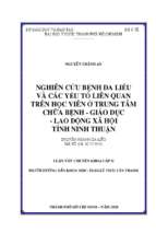 Nghiên cứu bệnh da liễu và các yếu tố liên quan trên học viên ở trung tâm chữa bệnh   giáo dục   lao động xã hội