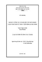 Dịch vụ công tác xã hội đối với trẻ em rối loạn tâm thần từ thực tiễn  tỉnh quảng ninh