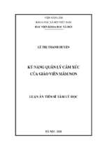 Kỹ năng quản lý cảm xúc của giáo viên mầm non