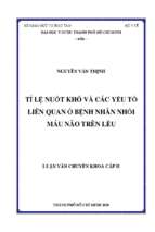 Tỉ lệ nuốt khó và các yếu tố liên quan ở bệnh nhân nhồi máu não trên lều