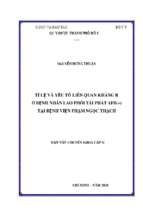 Tỉ lệ và yếu tố liên quan kháng r ở bệnh nhân lao phổi tái phát afb(+) t i bệnh viện phạm ngọc thạch