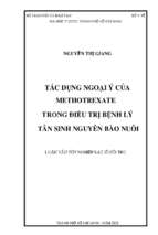 Tác dụng ngoại ý của methotrexate trong điều trị bệnh lý tân sinh nguyên bào nuôi