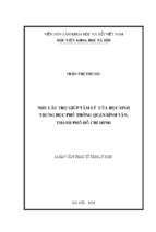 Nhu cầu trợ giúp tâm lý  của học sinh  trung học phổ thông quận bình tân,  thành phố hồ chí minh