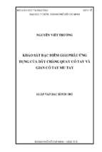 Khảo sát đặc điểm giải phẫu ứng dụng của dây chằng quay cổ tay và gian cổ tay mu tay