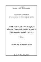 Tỷ lệ và các yếu tố liên quan đến rối loạn lo âu ở những người nhiễm hiv đang điều trị arv