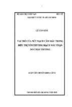 Vai trò của nút mạch cầm máu trong điều trị tổn thương mạch máu thận do chấn thương