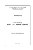 Lo âu ở sinh viên đại học y dược thành phố hồ chí minh