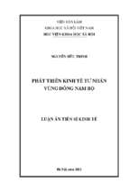 Phát triển kinh tế tư nhân vùng đông nam bộ