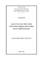 Quản lý dạy học thực hành ngành công nghệ kỹ thuật nhiệt tại các trường đại học