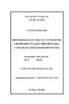 Biện pháp quản lý công tác tự bồi dưỡng chuyên môn của giáo viên trung học cở sở quận cẩm lệ thành phố đà nẵng...