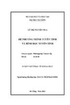Hệ phương trình tuyến tính và hình học tuyến tính.