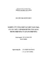 Nghiên cứu tổng hợp vật liệu nano mos2 có cấu trúc lớp định hướng ứng dụng trong điện hóa và quang điện hóa