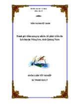 Đánh giá tiềm năng tự nhiên để phát triển du lịch huyện nông sơn, tỉnh quảng nam.