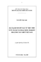 Đẩy mạnh thu hút đầu tư trực tiếp nước ngoài vào hoạt động thăm dò khai thác dầu khí ở việt nam