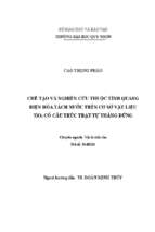 Chế tạo và nghiên cứu thuộc tính quang iện hóa tách nứớc trên cơ sở vật liệu tio2 có cấu trúc trật tự thẳng ứng