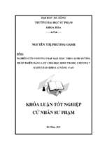 Nghiên cứu phương pháp dạy học theo định hướng phát triển năng lực cho học sinh trong chương 7 sách giáo khoa hóa 12 nâng cao.