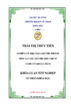 Nghiên cứu khả năng hấp phụ phenol trên vật liệu hấp phụ điều chế từ cành cây keo lá tràm.