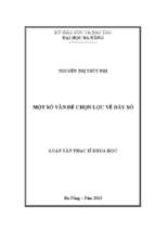 Một số vấn đề chọn lọc về dãy số.