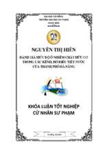 Đánh giá mức độ ô nhiễm chất hữu cơ trong các kênh, hồ điều tiết nước của thành phố đà nẵng.