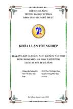 Đưa dân ca quảng nam   đà nẵng vào hoạt động ngoại khóa âm nhạc tại trường thcs tây sơn, tp. đà nẵng