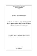 Nghiên cứu ảnh hưởng của một số điều kiện nuôi đến sự sinh trưởng và tích luỹ astaxanthin ở tảo lục haematococcus lacustris