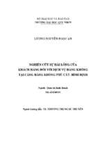 Nghiên cứu sự hài lòng của khách hàng đối với dịch vụ hàng không tại cảng hàng không phù cát  bình định