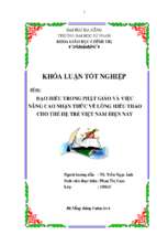 Đạo hiếu trong phật giáo và việc nâng cao nhận thức về lòng hiếu thảo cho thế hệ trẻ việt nam hiện nay.