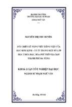 Đối chiếu kỹ năng viết tiếng việt của học sinh kinh   cơ tu trong một số lớp học ở hòa bắc, hòa phú, thành phố đà nẵng.