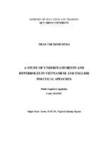 A study of understatements and hyperboles in vietnamese and english political speeches