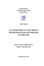 Các văn bản phóng sự   ký sự trên báo tuổi trẻ năm 2014 dưới góc nhìn phân tích diễn ngôn.