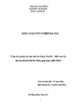 Công tác quảng cáo của một số công ty du lịch – dịch vụ trên địa bàn thành phố đà nẵng (giai đoạn 2006 2010).