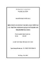 Biện pháp xây dựng văn hóa giao tiếp tại các trường mầm non quận ngũ hành sơn thành phố đà nẵng.
