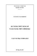 Bất đẳng thức bằng số và bất đẳng thức hình học..