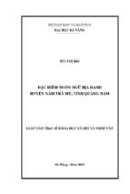 Đặc điểm ngôn ngữ địa danh huyện nam trà my, tỉnh quảng nam...